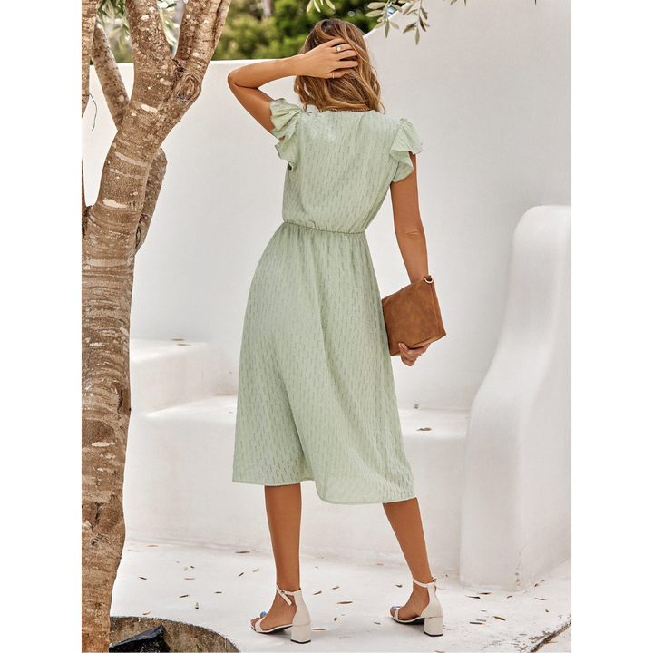 Rosalinde V-Ausschnitt High-Waist Kleid
