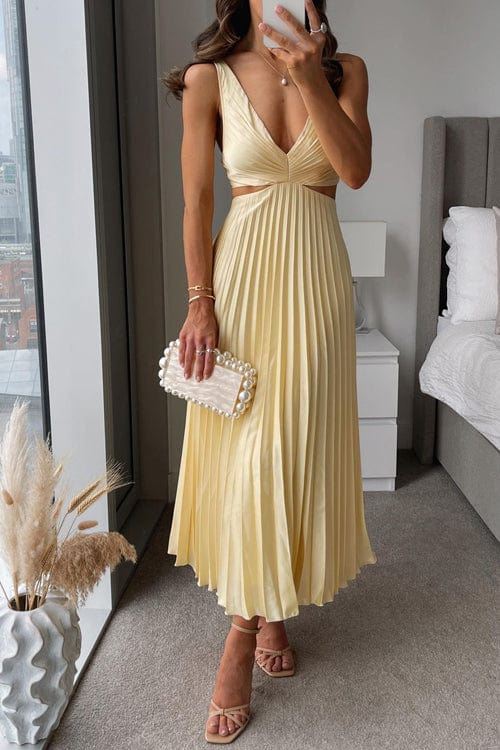 Nadia Damen Sommerkleid mit Rückenausschnitt & Faltenrock