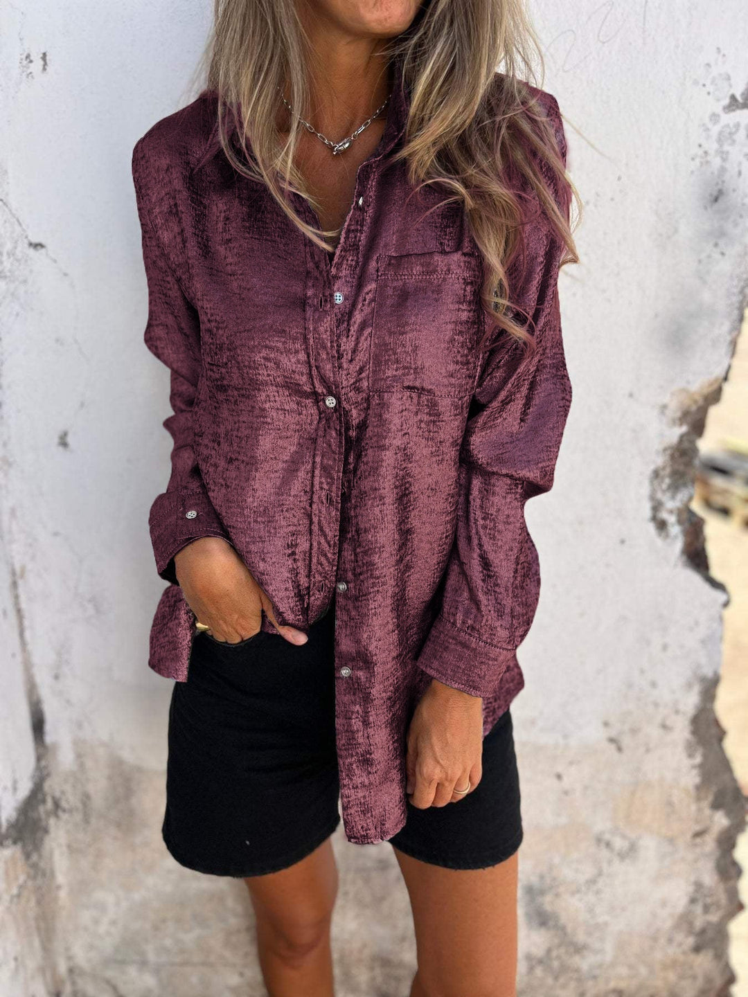 Salome Metallic-Bluse für Damen