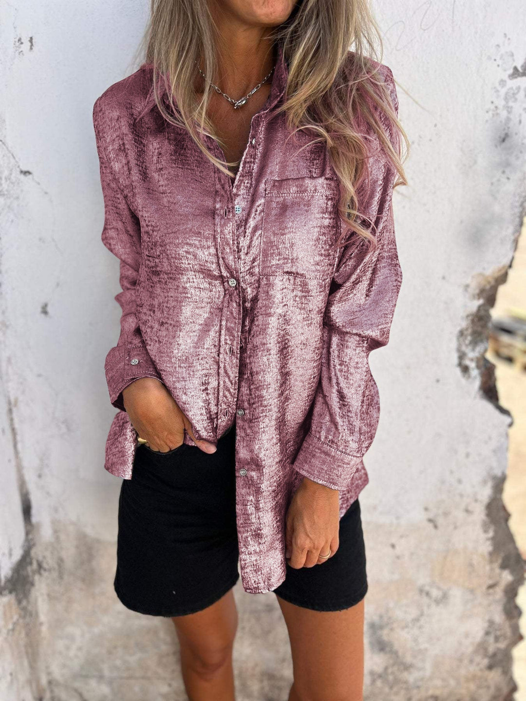 Salome Metallic-Bluse für Damen