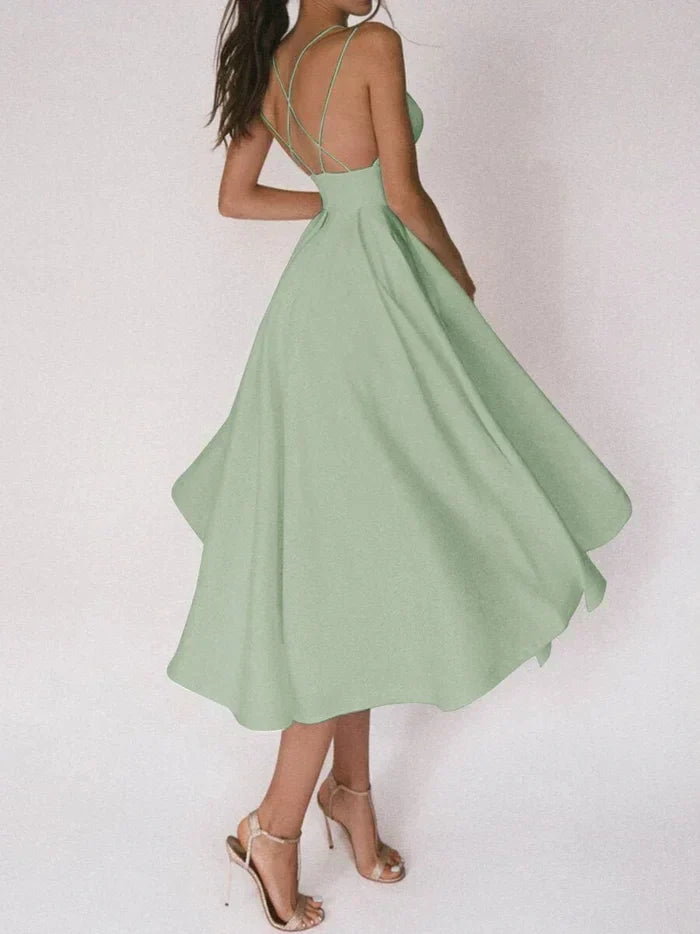 Concetta Damen Midikleid mit V-Ausschnitt