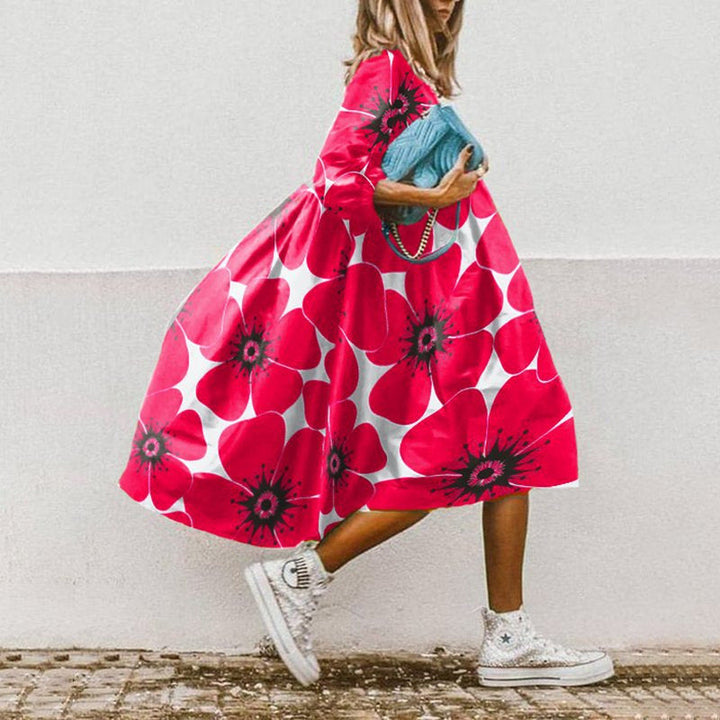 Gisela Boho Blumenkleid Midi Damen
