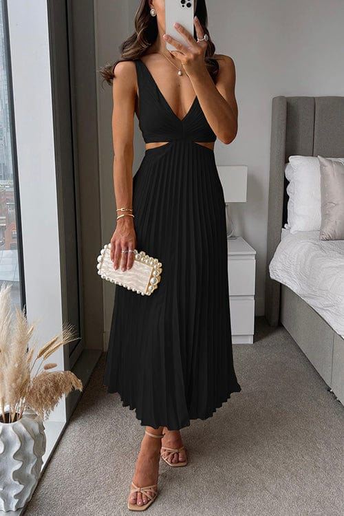 Nadia Damen Sommerkleid mit Rückenausschnitt & Faltenrock