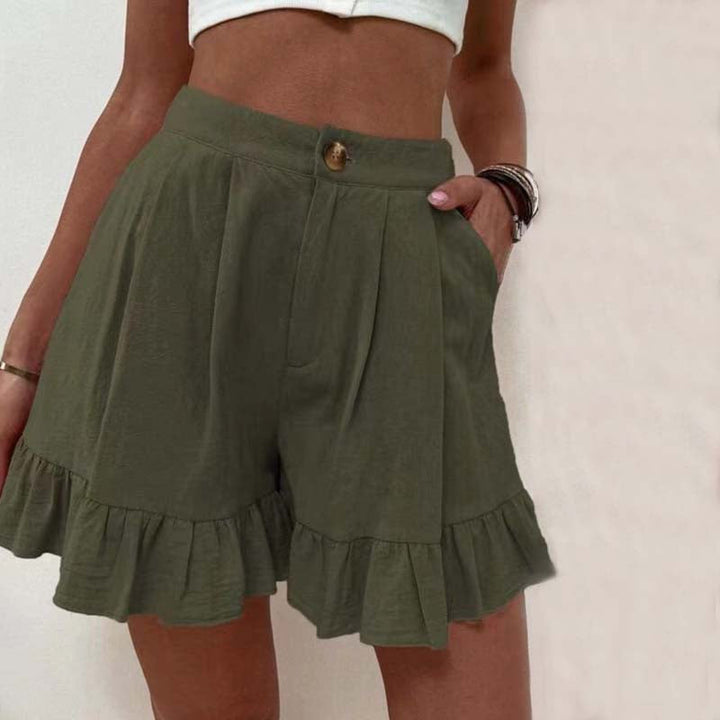 Michela Damen High Waist Shorts mit Rüschen