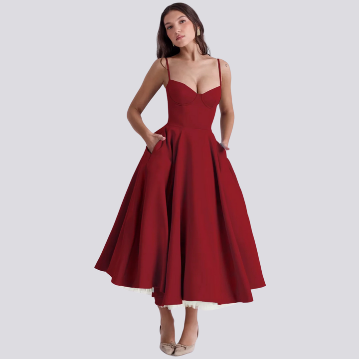 Astrid Elegantes A-Linien Midikleid