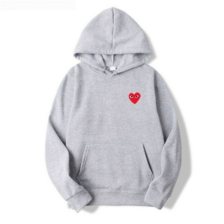 Herren Langarm-Hoodie mit Herz-Patch und Kängurutasche