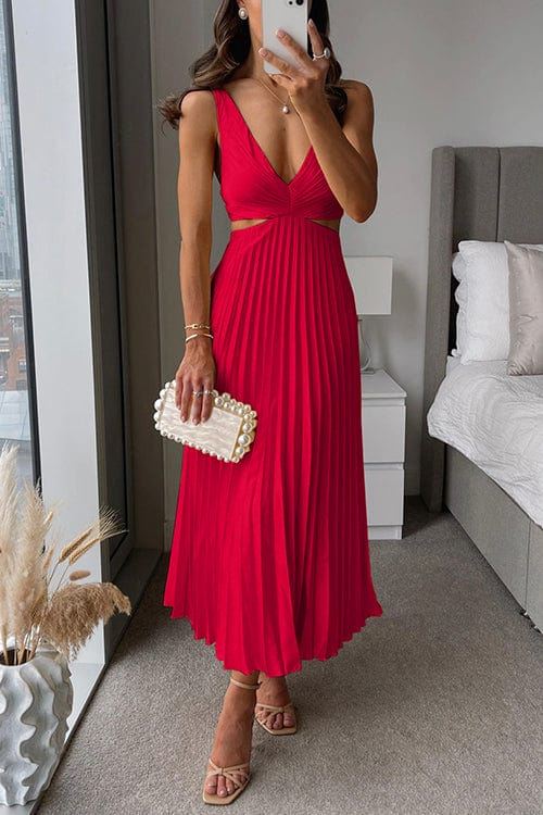 Nadia Damen Sommerkleid mit Rückenausschnitt & Faltenrock