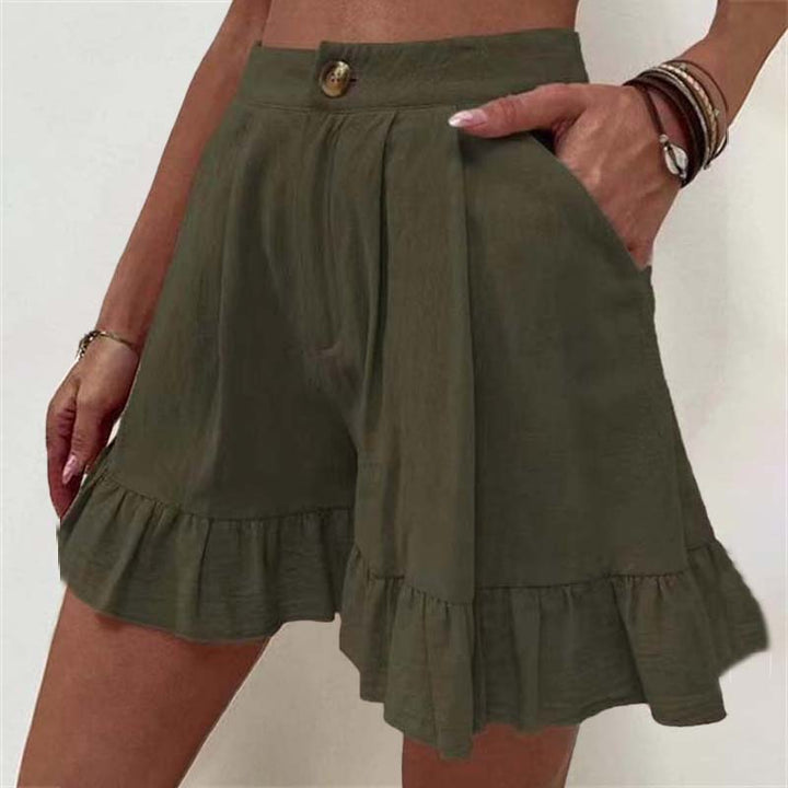 Michela Damen High Waist Shorts mit Rüschen