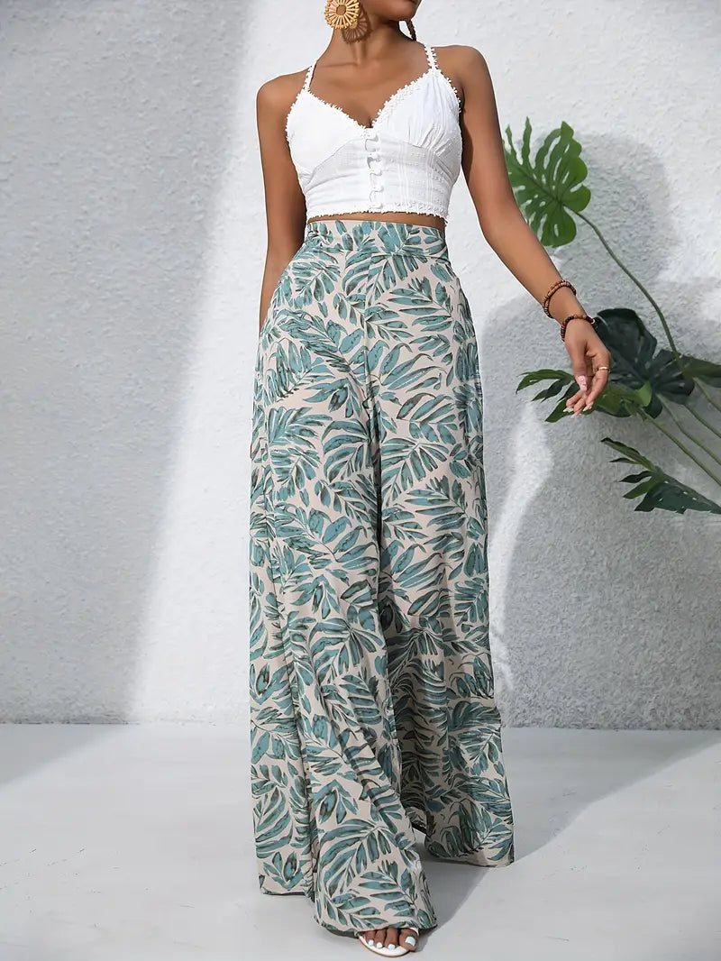Odette Tropische Weitbein-Hose für Damen