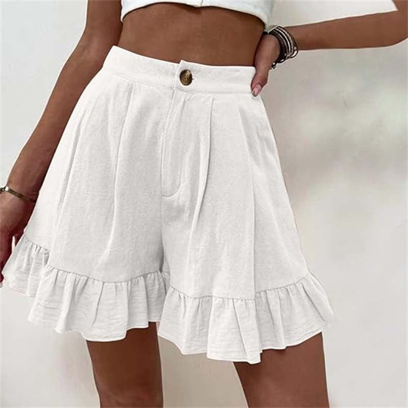 Michela Damen High Waist Shorts mit Rüschen