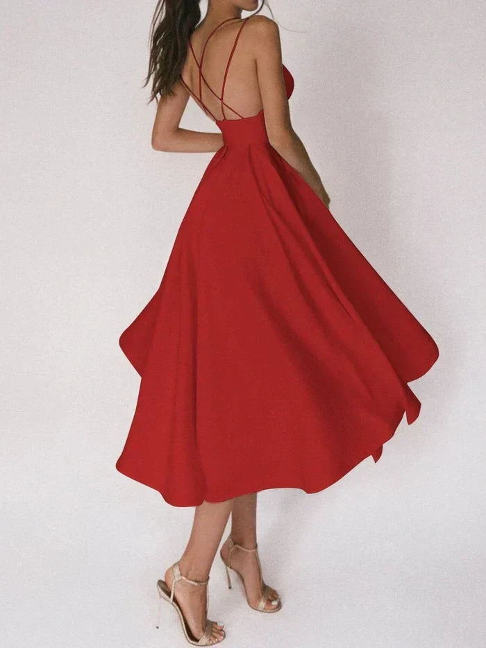 Concetta Damen Midikleid mit V-Ausschnitt