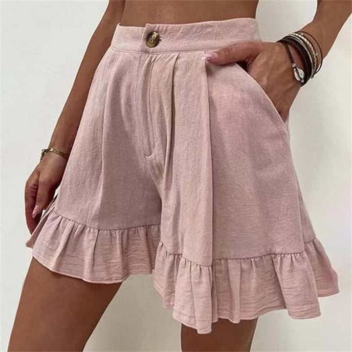 Michela Damen High Waist Shorts mit Rüschen
