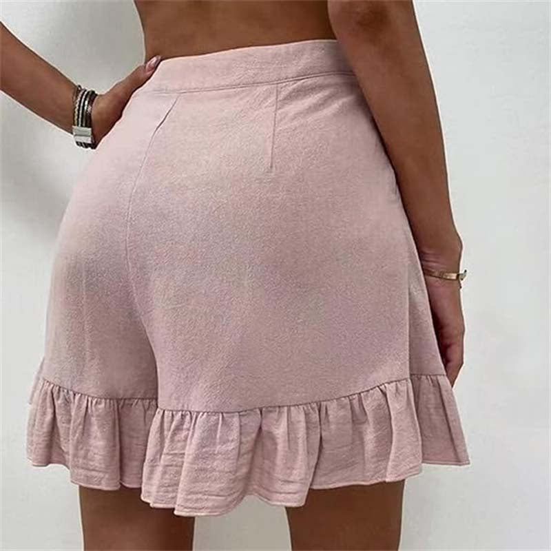 Michela Damen High Waist Shorts mit Rüschen