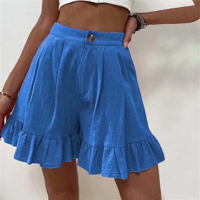 Michela Damen High Waist Shorts mit Rüschen