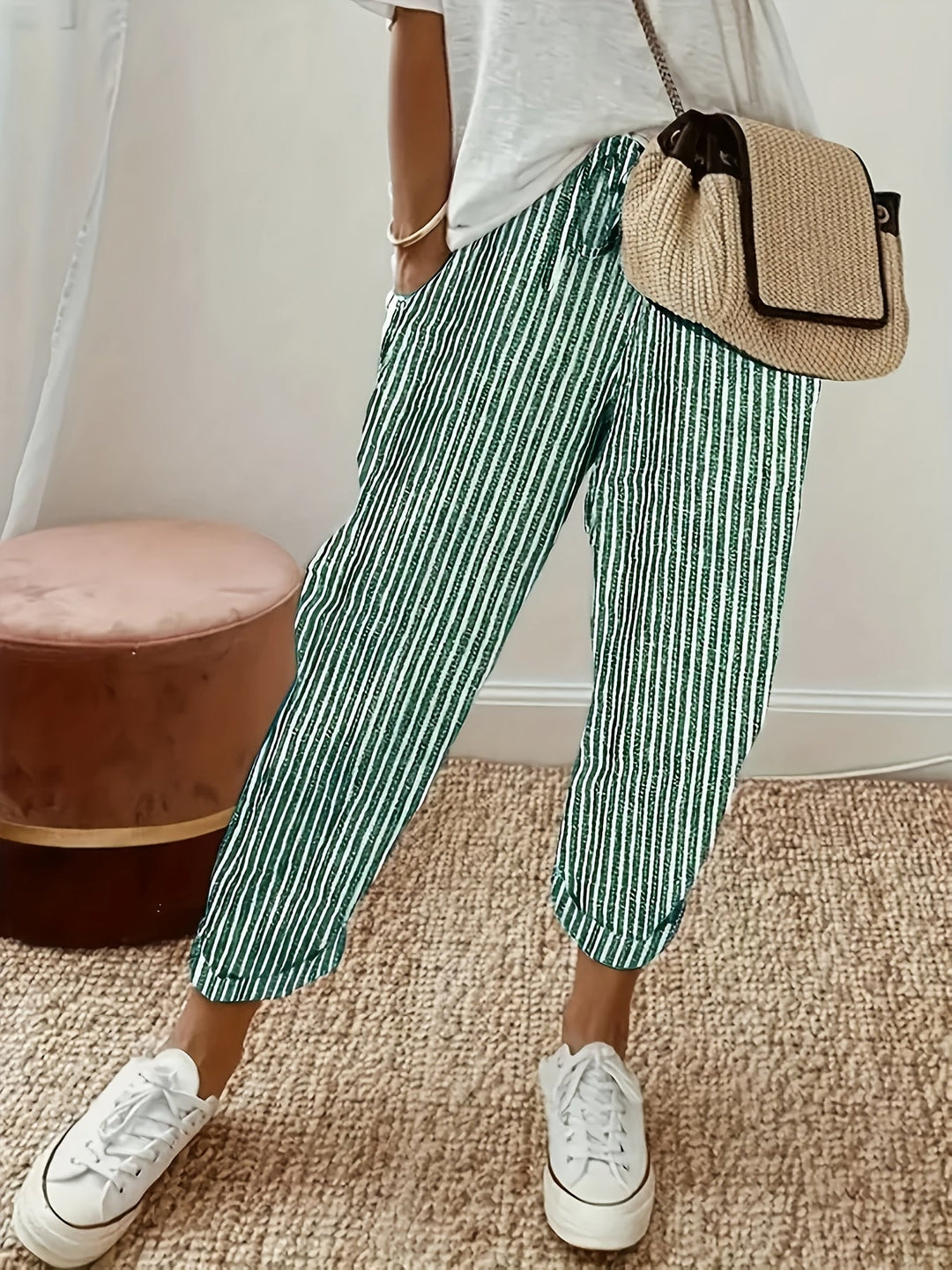 Margo Gestreifte Weite Hose
