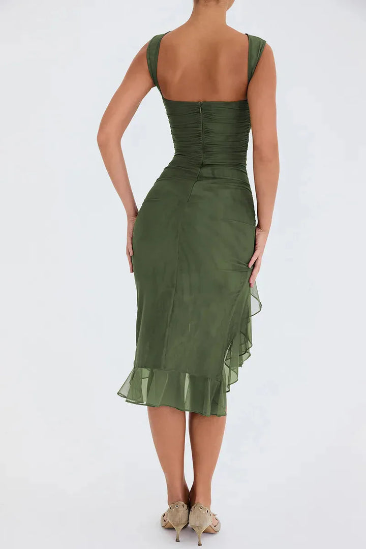 Vecky Damen Mini Kleid Asymmetrisch