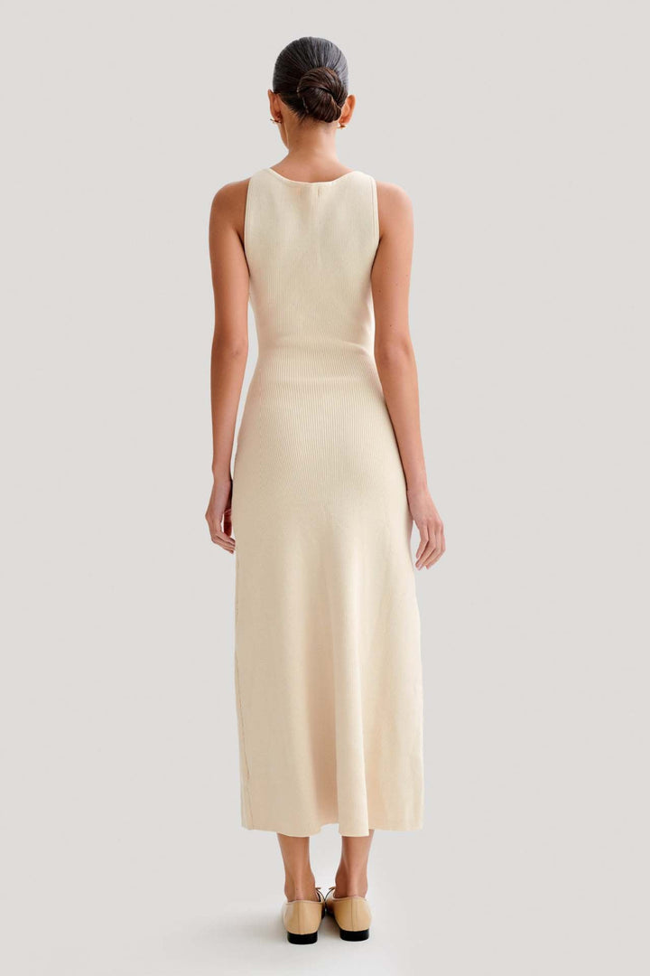 Célia Damen Strick-Midikleid Knopfdetail