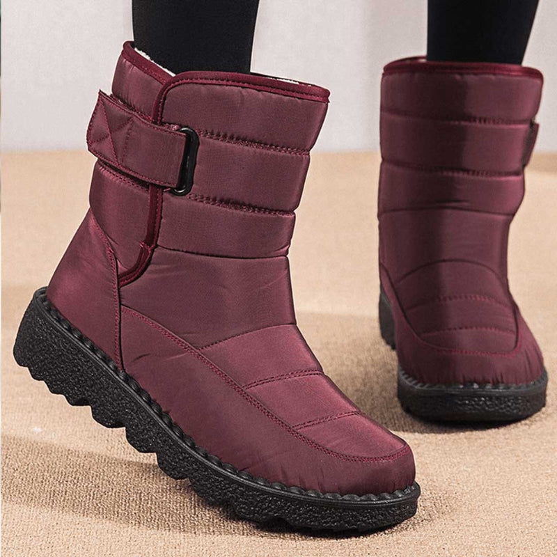 Damen-Winterstiefel bis zur Wade mit Riemen