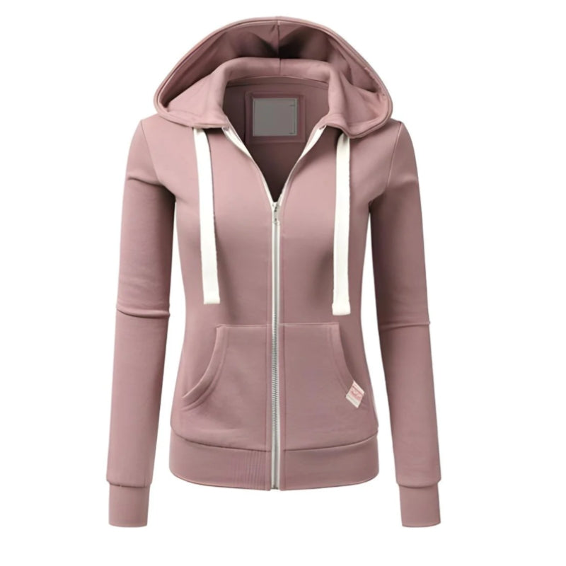 Damen Hoodie mit Reißverschluss und Kängurutasche