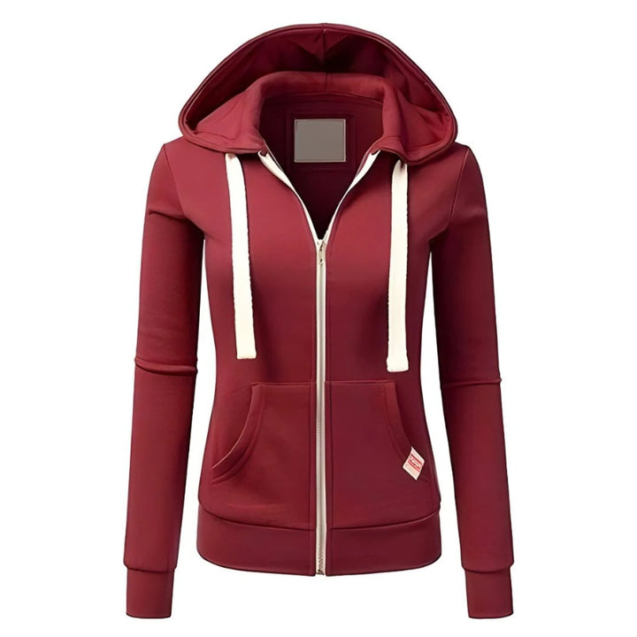 Damen Hoodie mit Reißverschluss und Kängurutasche