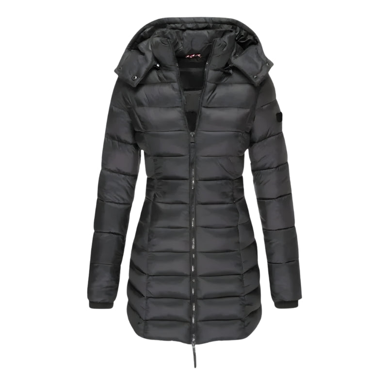 Damen Steppjacke mit Kapuze und Reißverschluss