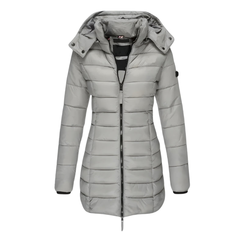 Damen Steppjacke mit Kapuze und Reißverschluss