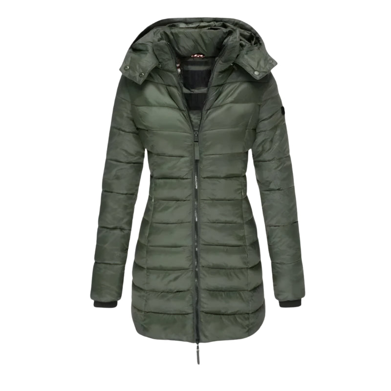 Damen Steppjacke mit Kapuze und Reißverschluss