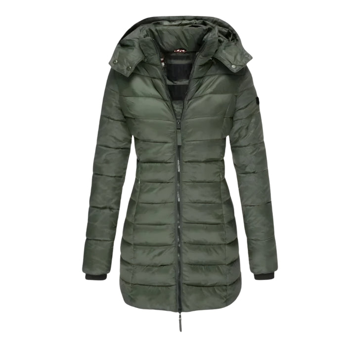 Damen Steppjacke mit Kapuze und Reißverschluss