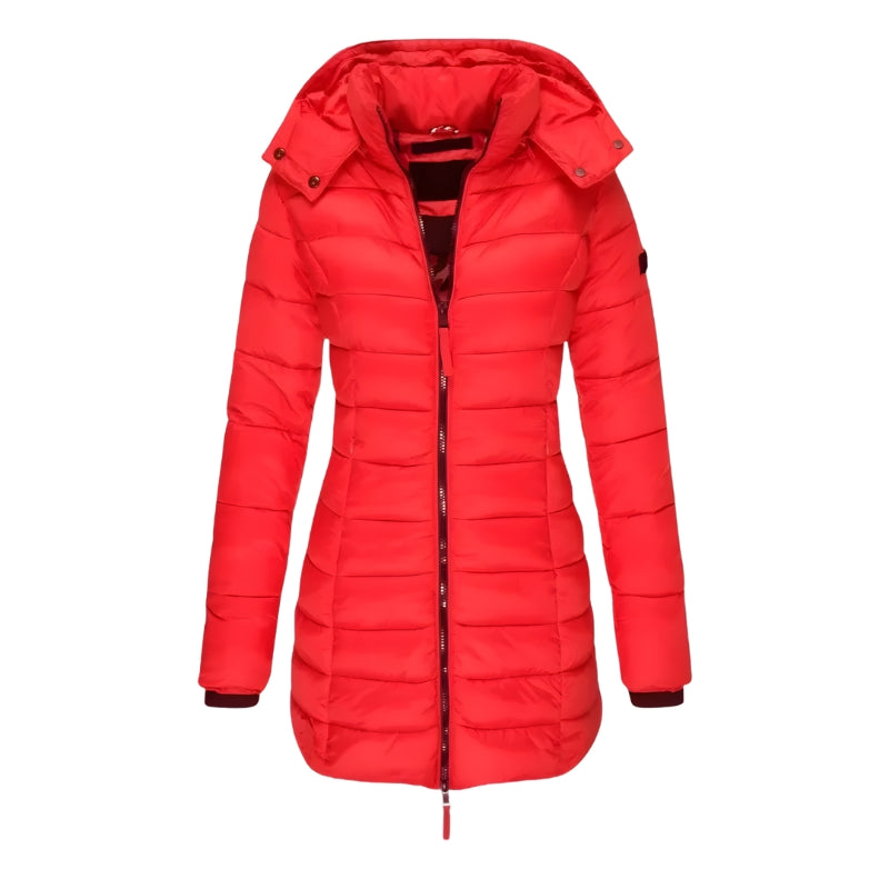 Damen Steppjacke mit Kapuze und Reißverschluss