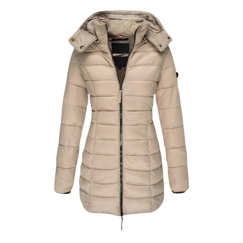 Damen Steppjacke mit Kapuze und Reißverschluss