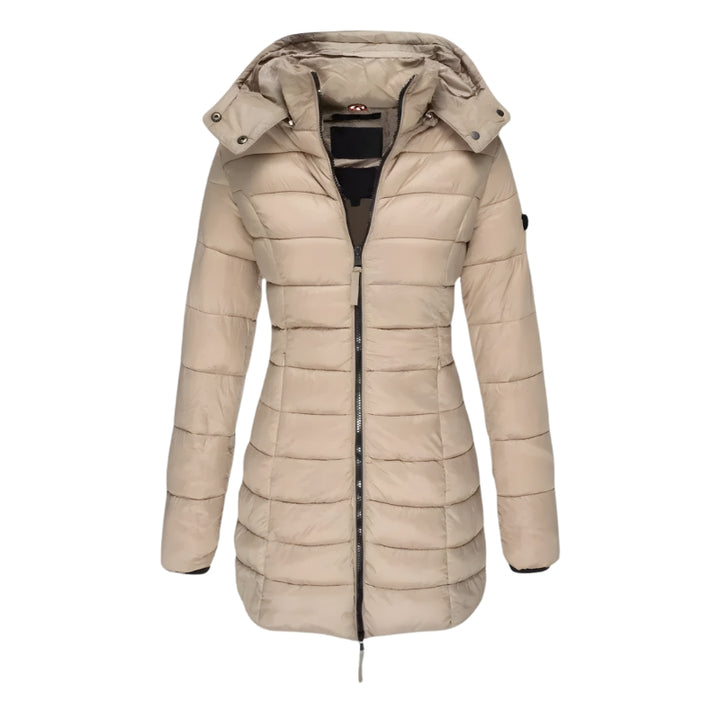 Damen Steppjacke mit Kapuze und Reißverschluss