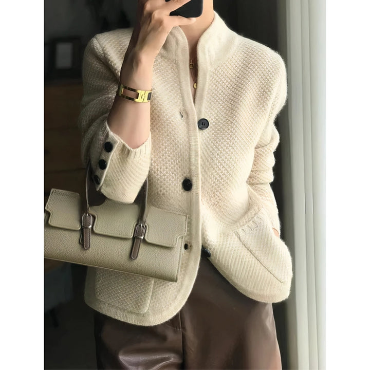 Damen Strickjacke mit Knöpfen mit Strukturiertes Muster