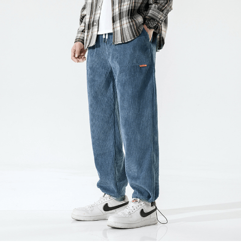 Herren Hose mit Kordelzugbund und elastischen Beinabschlüssen