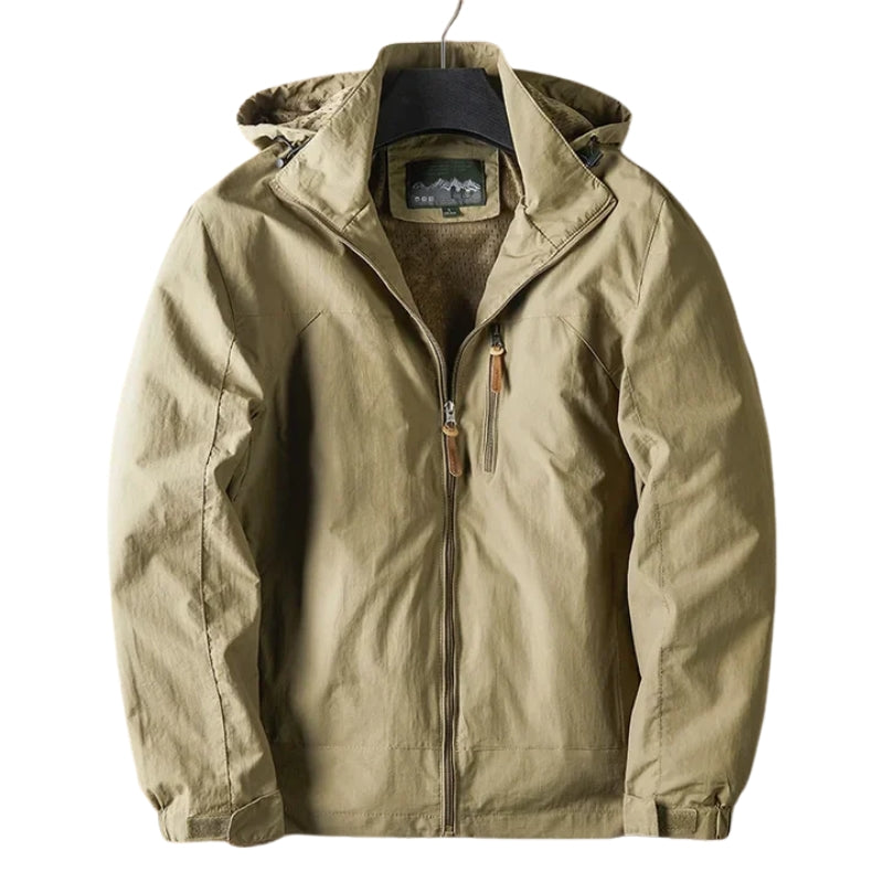 Herren Jacke mit Kapuze und durchgehendem Reißverschluss