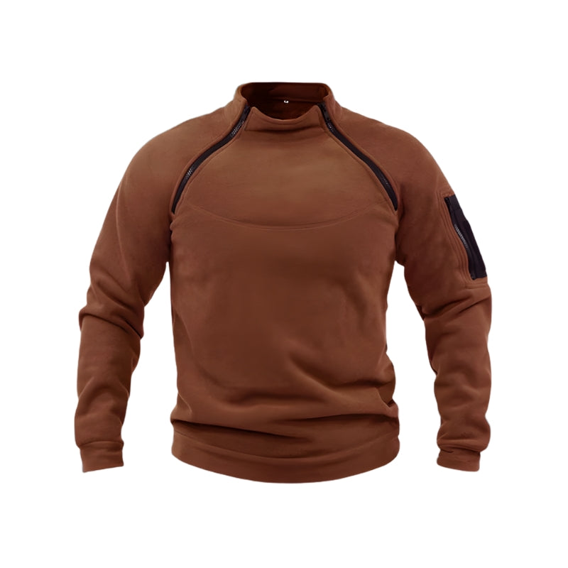 Herren Oberteil mit Stehkragen und Reißverschluss