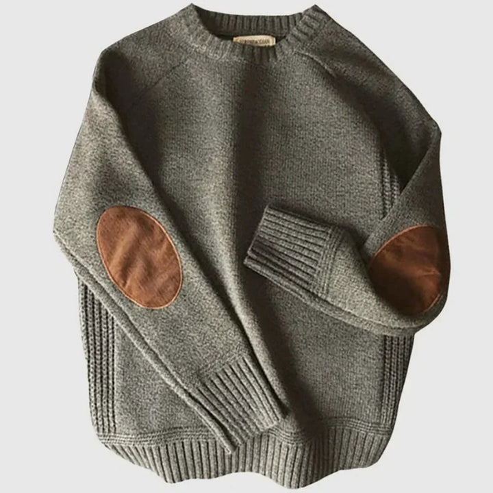 Herren Pullover mit Ellenbogenbesätzen
