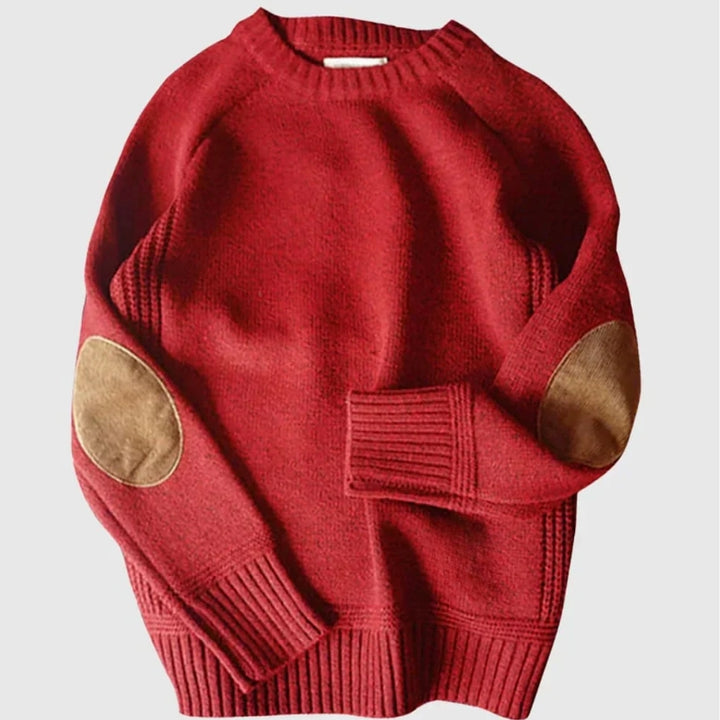 Herren Pullover mit Ellenbogenbesätzen