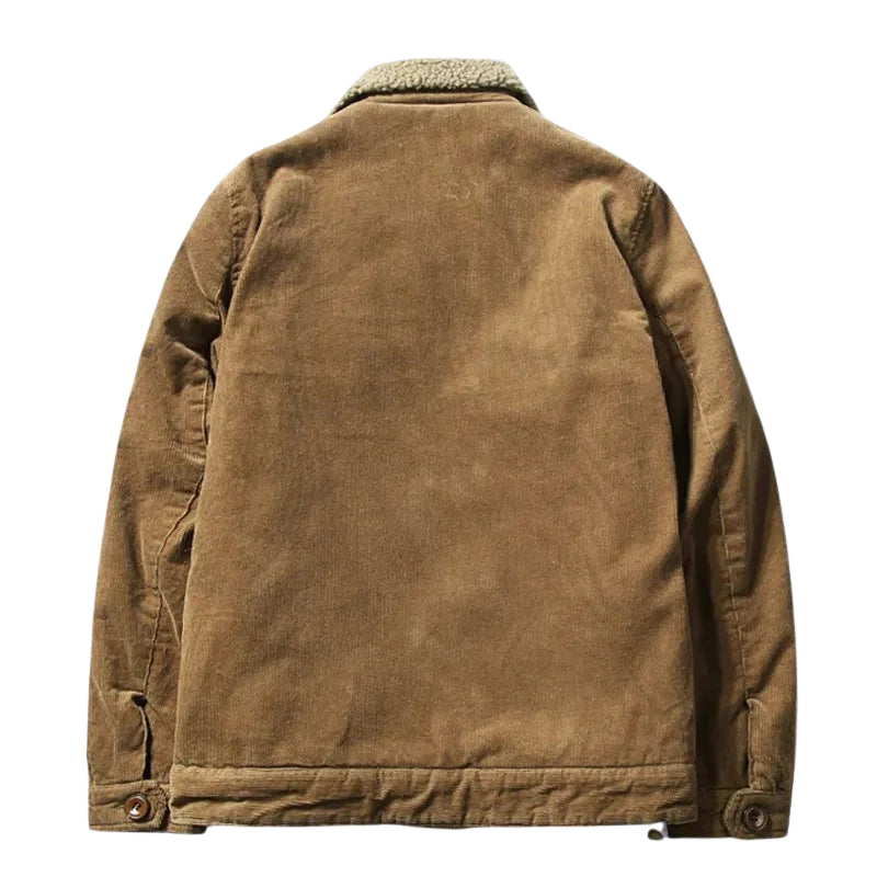 Herren Winterjacke mit Fleecefutter und Knopfverschluss