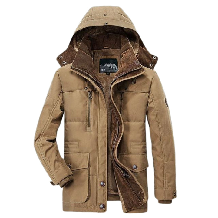Herren Winterjacke mit Kapuze und Reißverschluss