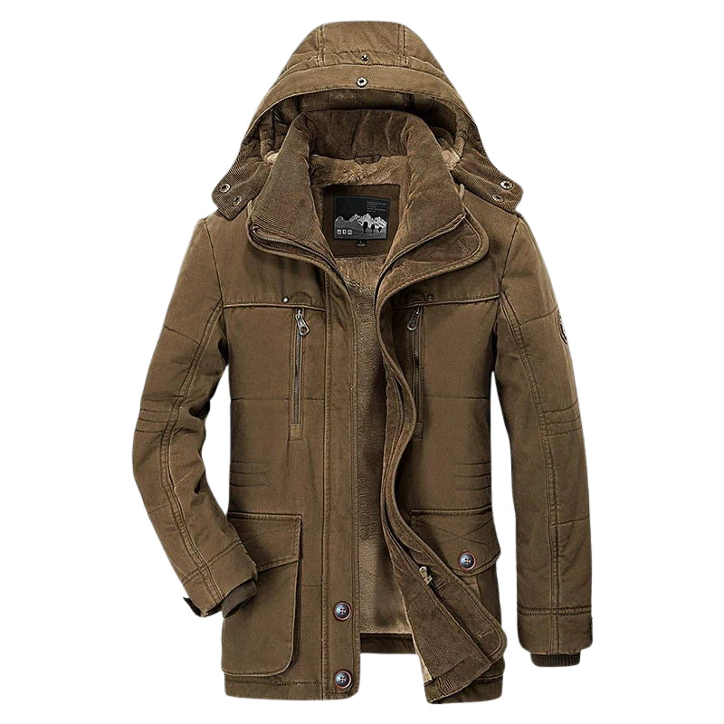 Herren Winterjacke mit Kapuze und Reißverschluss
