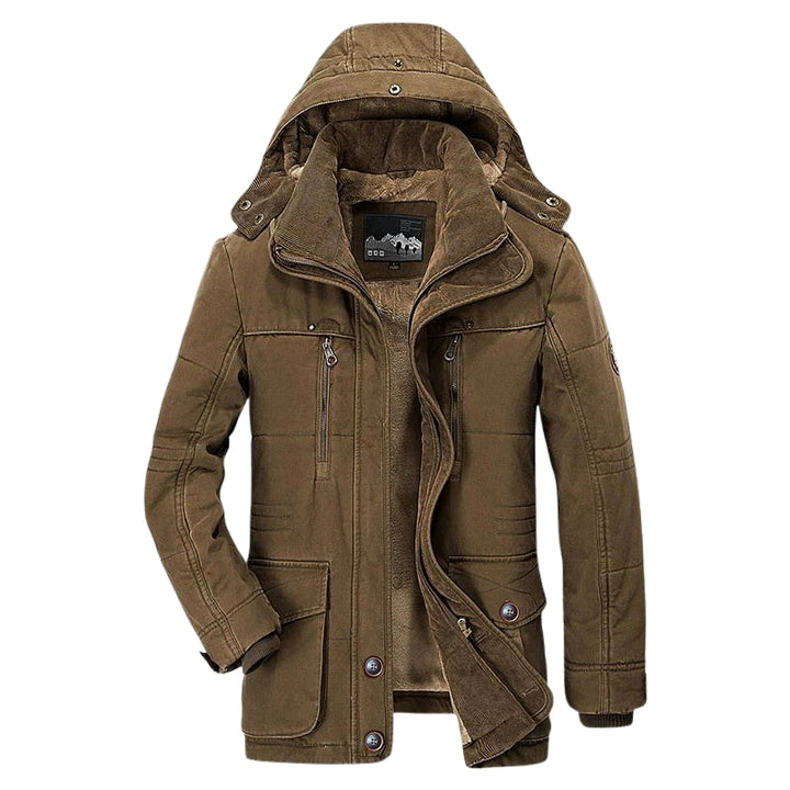 Herren Winterjacke mit Kapuze und Reißverschluss