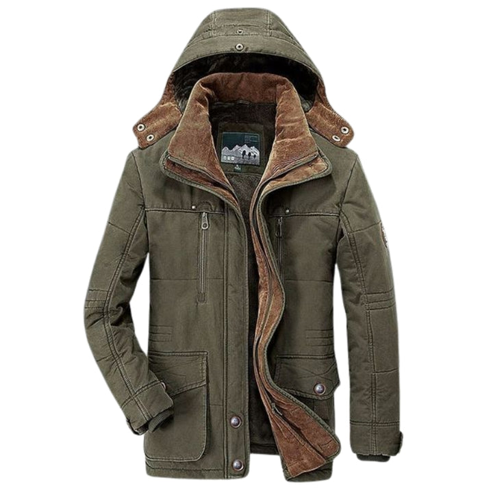 Herren Winterjacke mit Kapuze und Reißverschluss