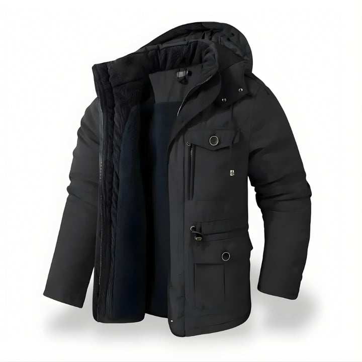 Herrenjacke mit Kapuze und Mehrfachtaschen