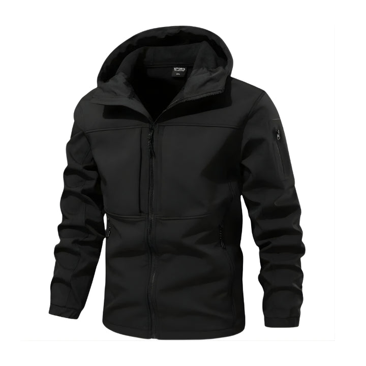 Herrenjacke mit Kapuze und Reißverschlusstaschen