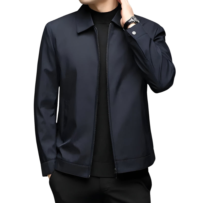 Herrenjacke mit Kragen, Reißverschluss und Langen Ärmeln