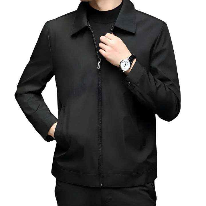 Herrenjacke mit Kragen, Reißverschluss und Langen Ärmeln