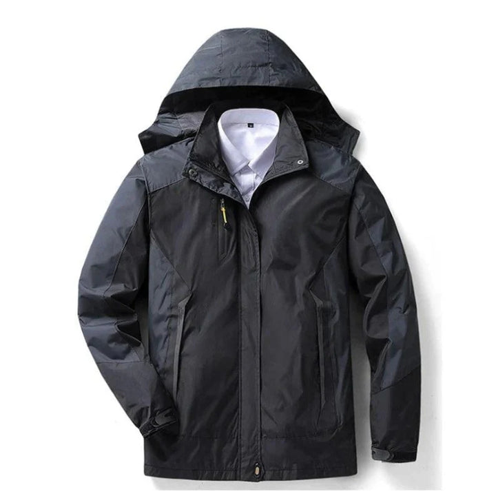 Herren-Outdoorjacke mit Kapuze und Reißverschluss
