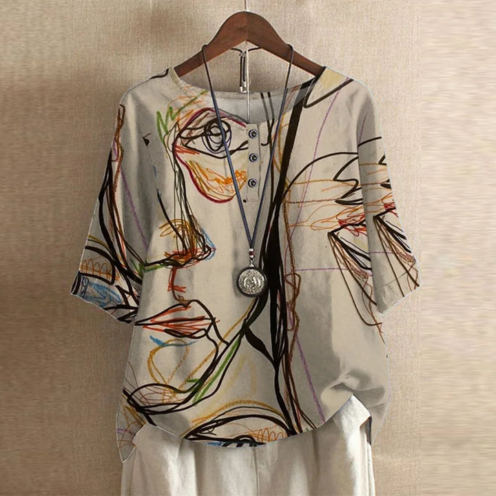 Xaveria Damenbluse mit Grafikdruck