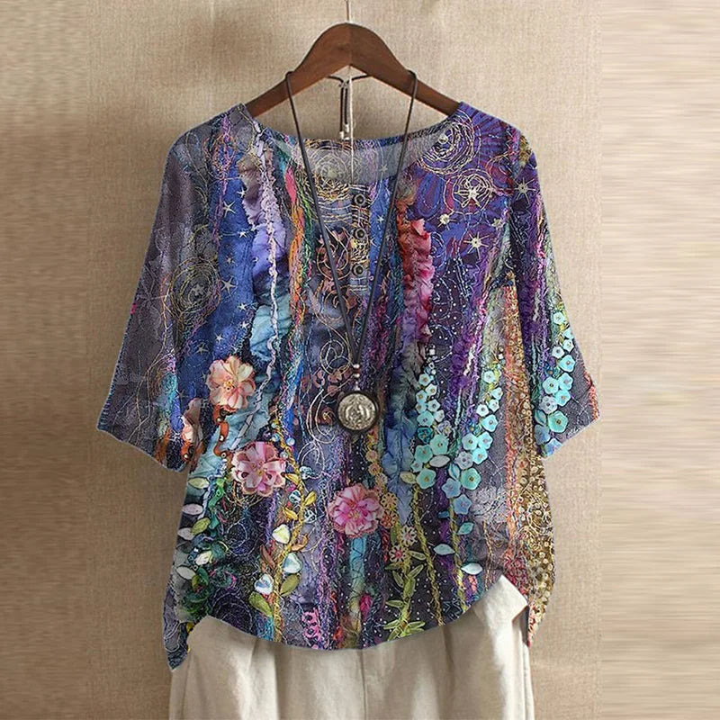 Xaveria Damenbluse mit Grafikdruck