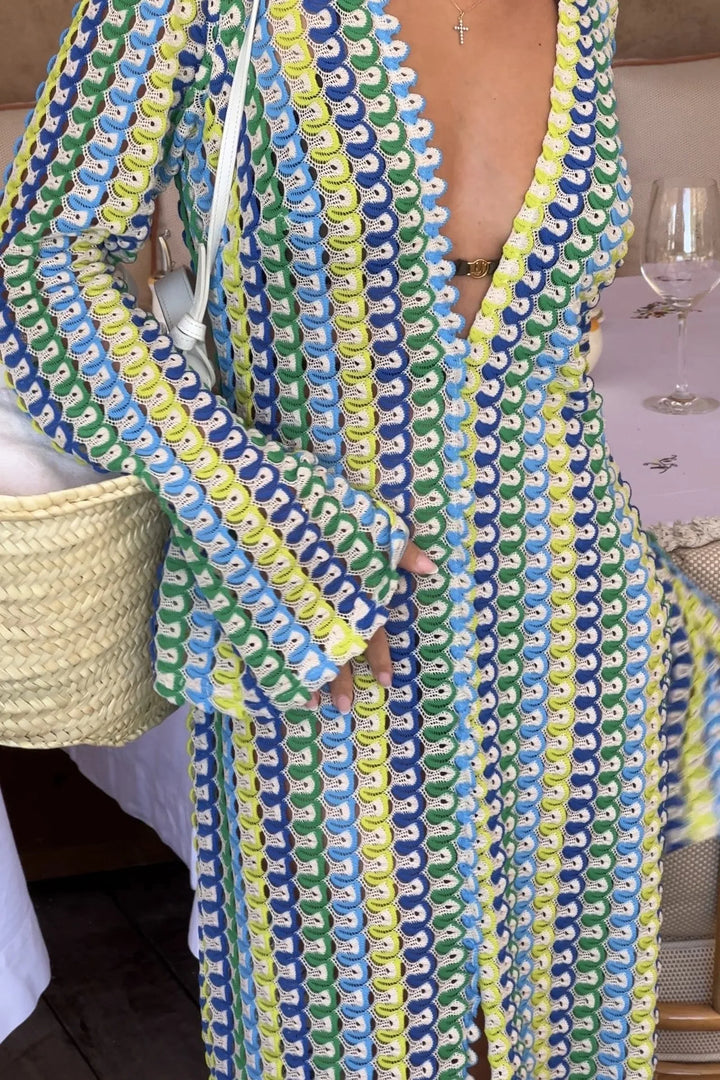 Giada Damen Maxikleid mit Rückenausschnitt & Schlitz